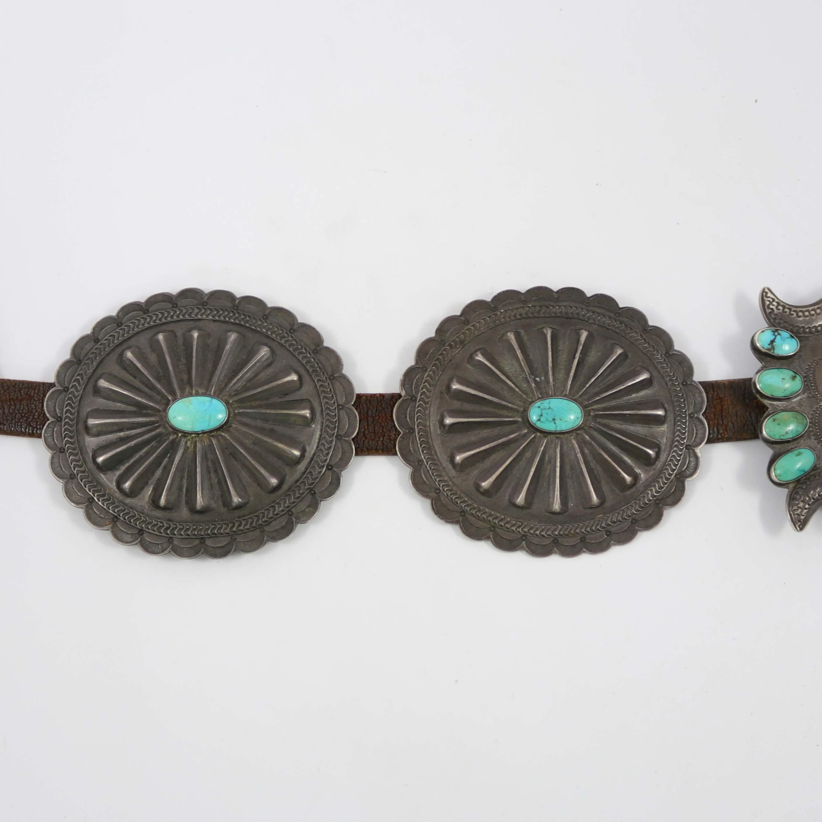 1930s Turquoise Concho Belt