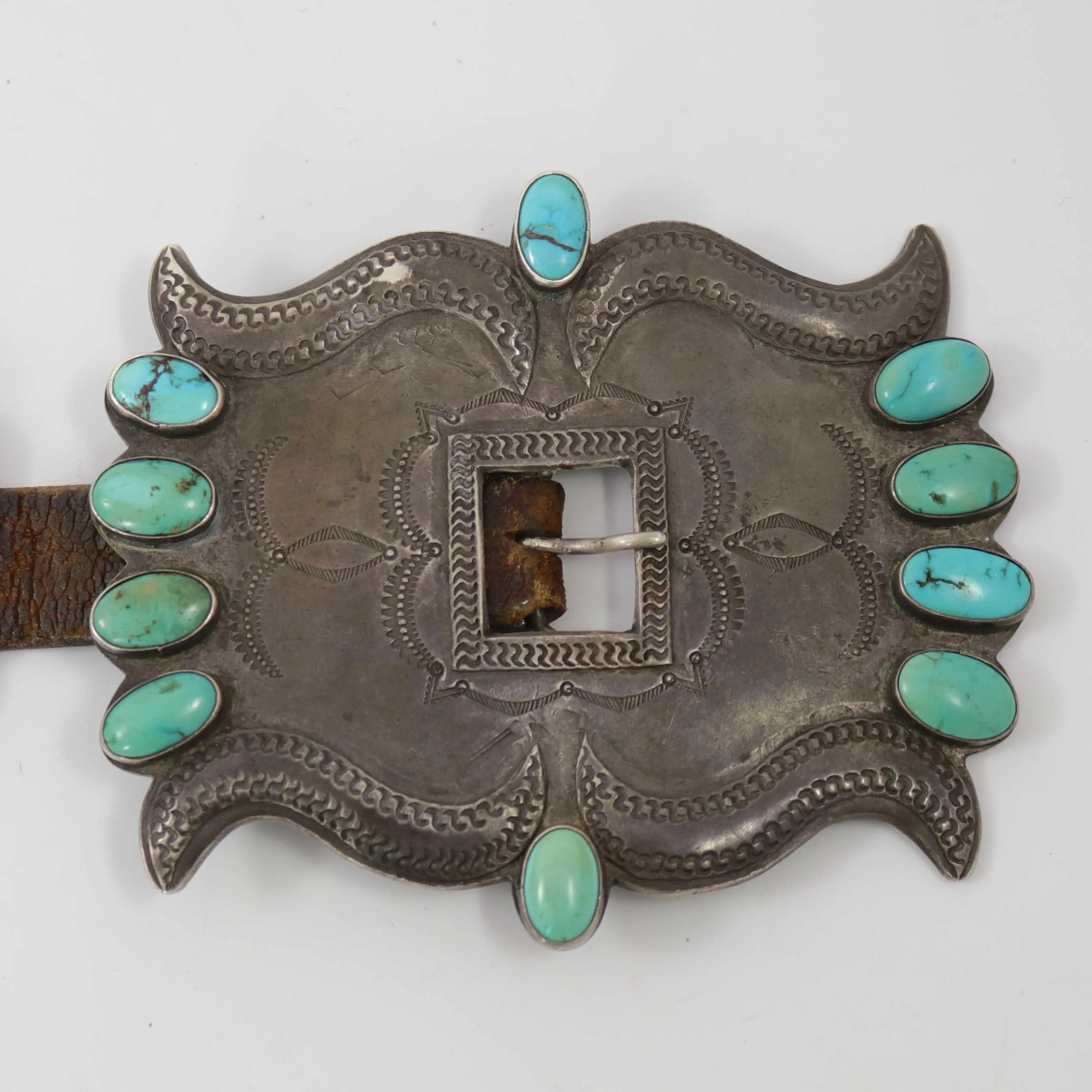 1930s Turquoise Concho Belt