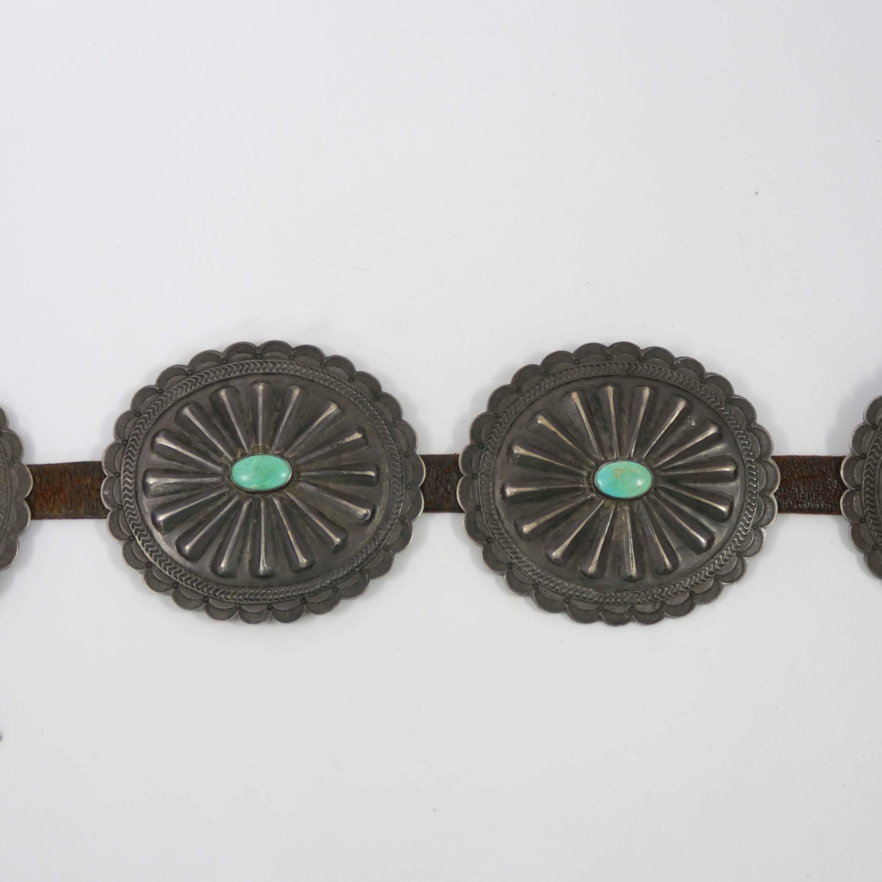 1930s Turquoise Concho Belt