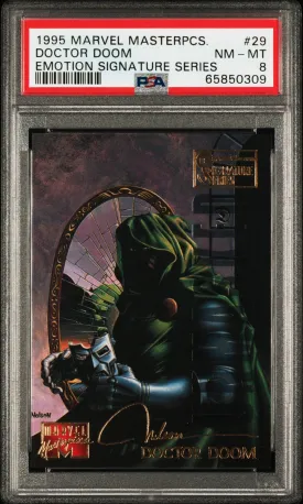 1995 MARVEL MASTERPIECES #29 DOCTOR DOOM EMOTION SIGNATURE SERIES PSA 8