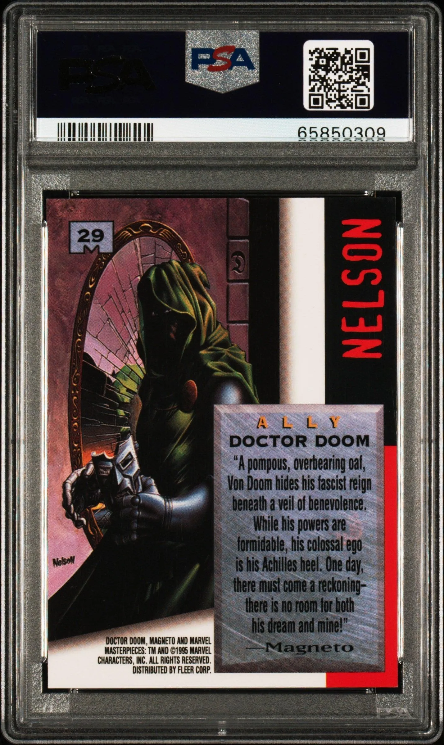 1995 MARVEL MASTERPIECES #29 DOCTOR DOOM EMOTION SIGNATURE SERIES PSA 8