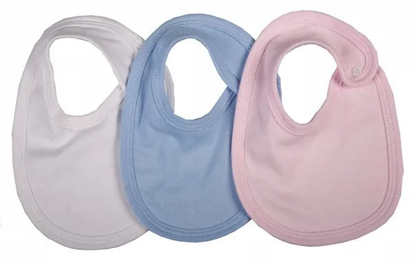 2-Pack 100% Cotton Mixed Colours Blank Baby Bib Sets