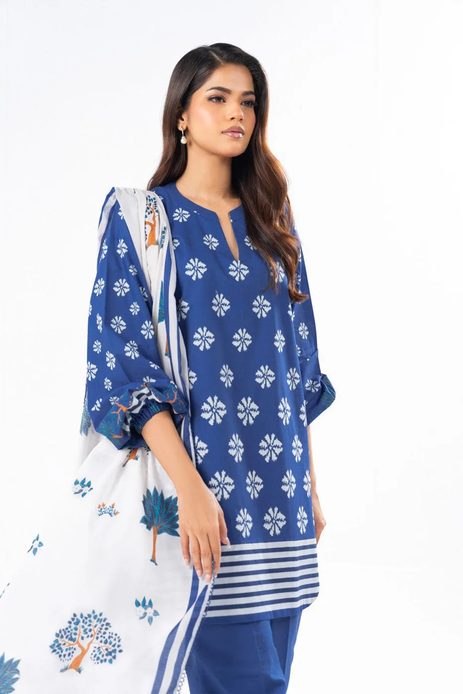 2 Pc Printed Lawn Suit With Printed Lawn Dupatta