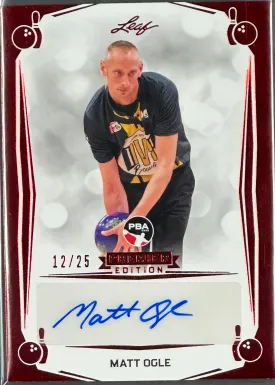 2023 Leaf PBA Trading Card Matt Ogle Red Auto /25 SP