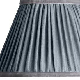 20cm empire shade in moonstone silk with velvet tape