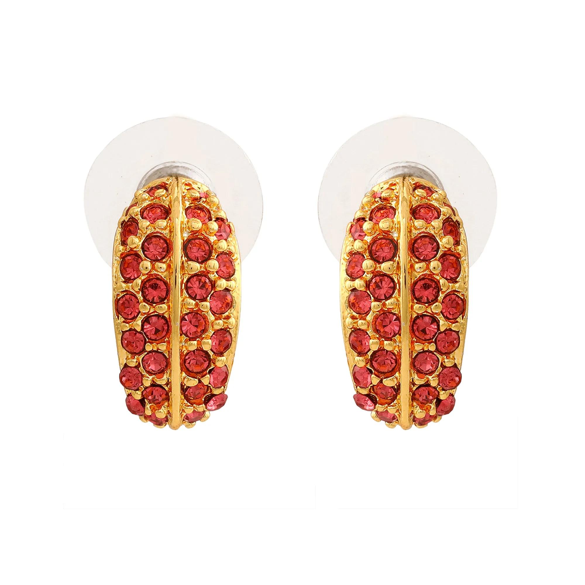 24Kt Gold Plated Candy Earring with Orange Crystals