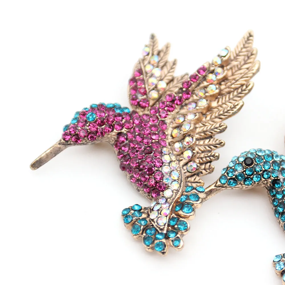 5x5cm Alloy Rhinestone Bird Brooch Pin Clear Crystal Animal Hummingbird Brooch Pin Accessories Christmas Brooch,fashionable Jewelry for Nurse/Doctor/Staff/teacher