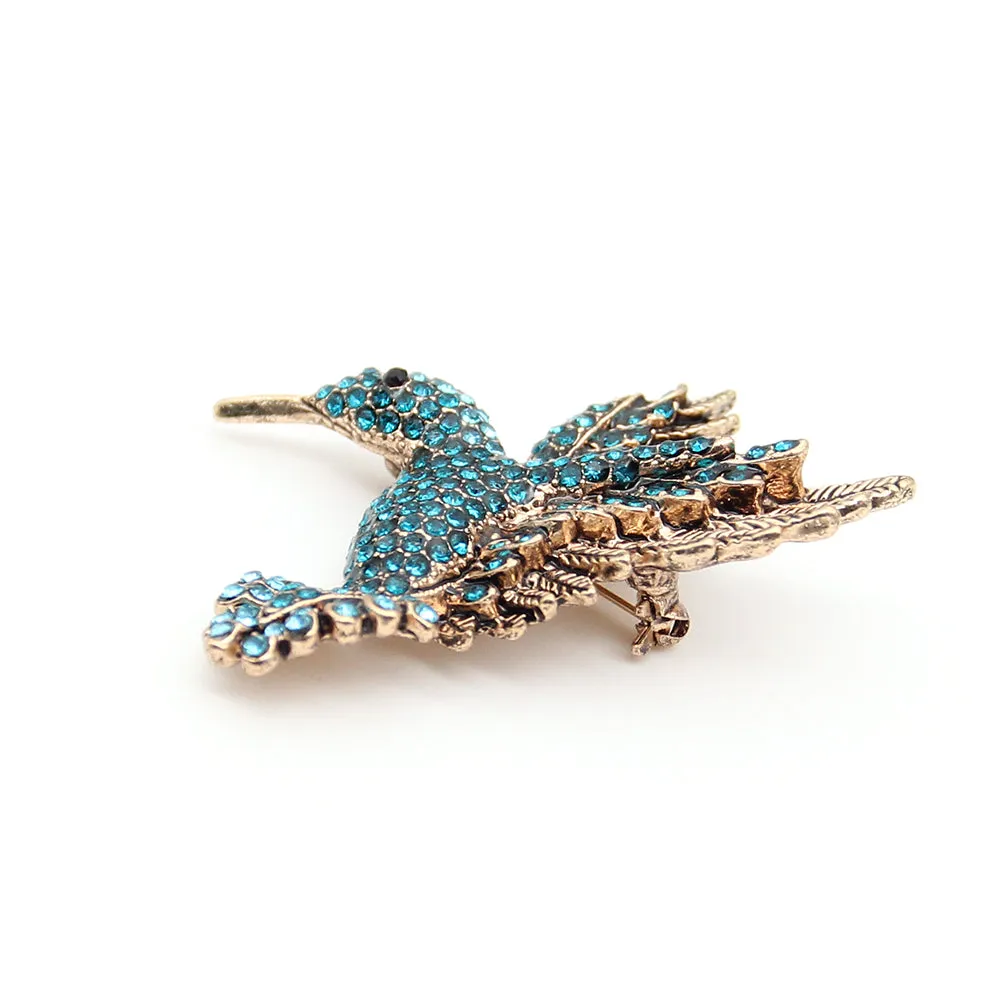 5x5cm Alloy Rhinestone Bird Brooch Pin Clear Crystal Animal Hummingbird Brooch Pin Accessories Christmas Brooch,fashionable Jewelry for Nurse/Doctor/Staff/teacher