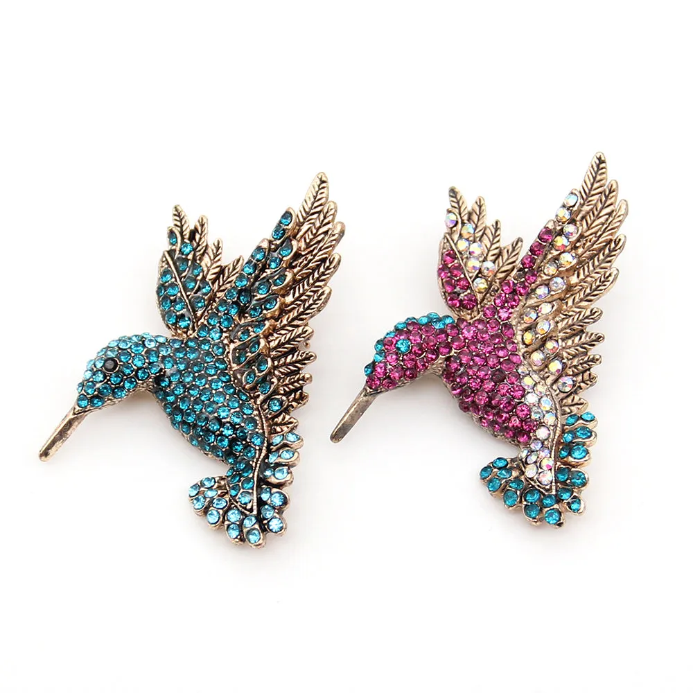 5x5cm Alloy Rhinestone Bird Brooch Pin Clear Crystal Animal Hummingbird Brooch Pin Accessories Christmas Brooch,fashionable Jewelry for Nurse/Doctor/Staff/teacher