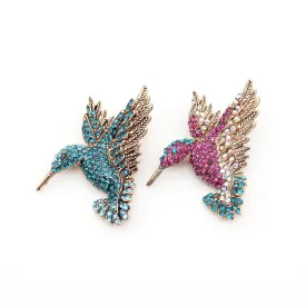 5x5cm Alloy Rhinestone Bird Brooch Pin Clear Crystal Animal Hummingbird Brooch Pin Accessories Christmas Brooch,fashionable Jewelry for Nurse/Doctor/Staff/teacher