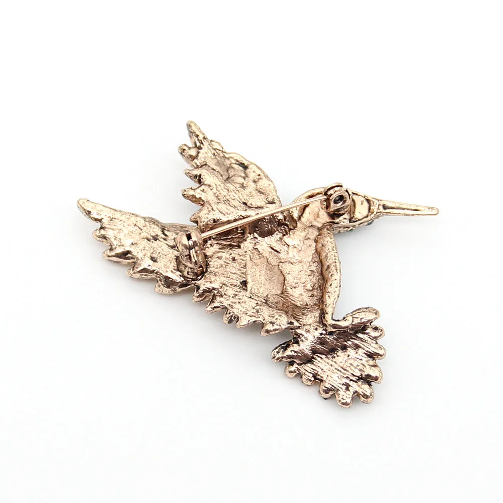 5x5cm Alloy Rhinestone Bird Brooch Pin Clear Crystal Animal Hummingbird Brooch Pin Accessories Christmas Brooch,fashionable Jewelry for Nurse/Doctor/Staff/teacher