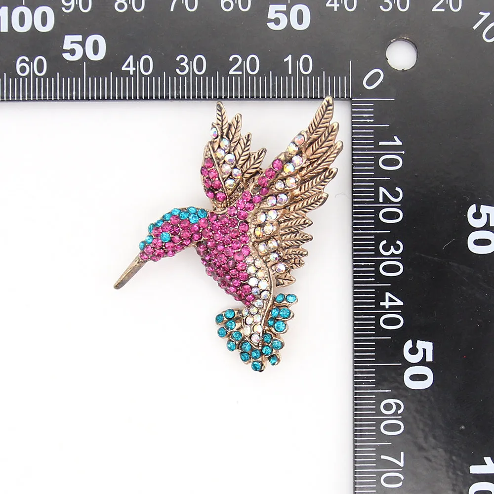 5x5cm Alloy Rhinestone Bird Brooch Pin Clear Crystal Animal Hummingbird Brooch Pin Accessories Christmas Brooch,fashionable Jewelry for Nurse/Doctor/Staff/teacher