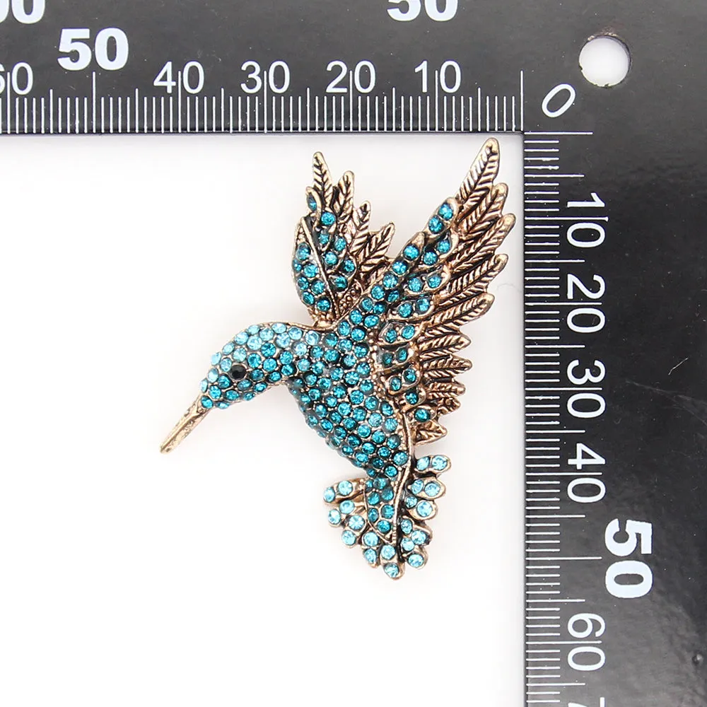 5x5cm Alloy Rhinestone Bird Brooch Pin Clear Crystal Animal Hummingbird Brooch Pin Accessories Christmas Brooch,fashionable Jewelry for Nurse/Doctor/Staff/teacher