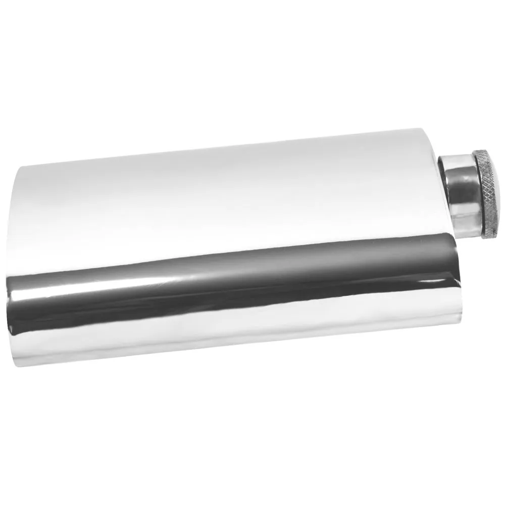 6oz Plain Pewter Hip Flask with Hinged Captive Top