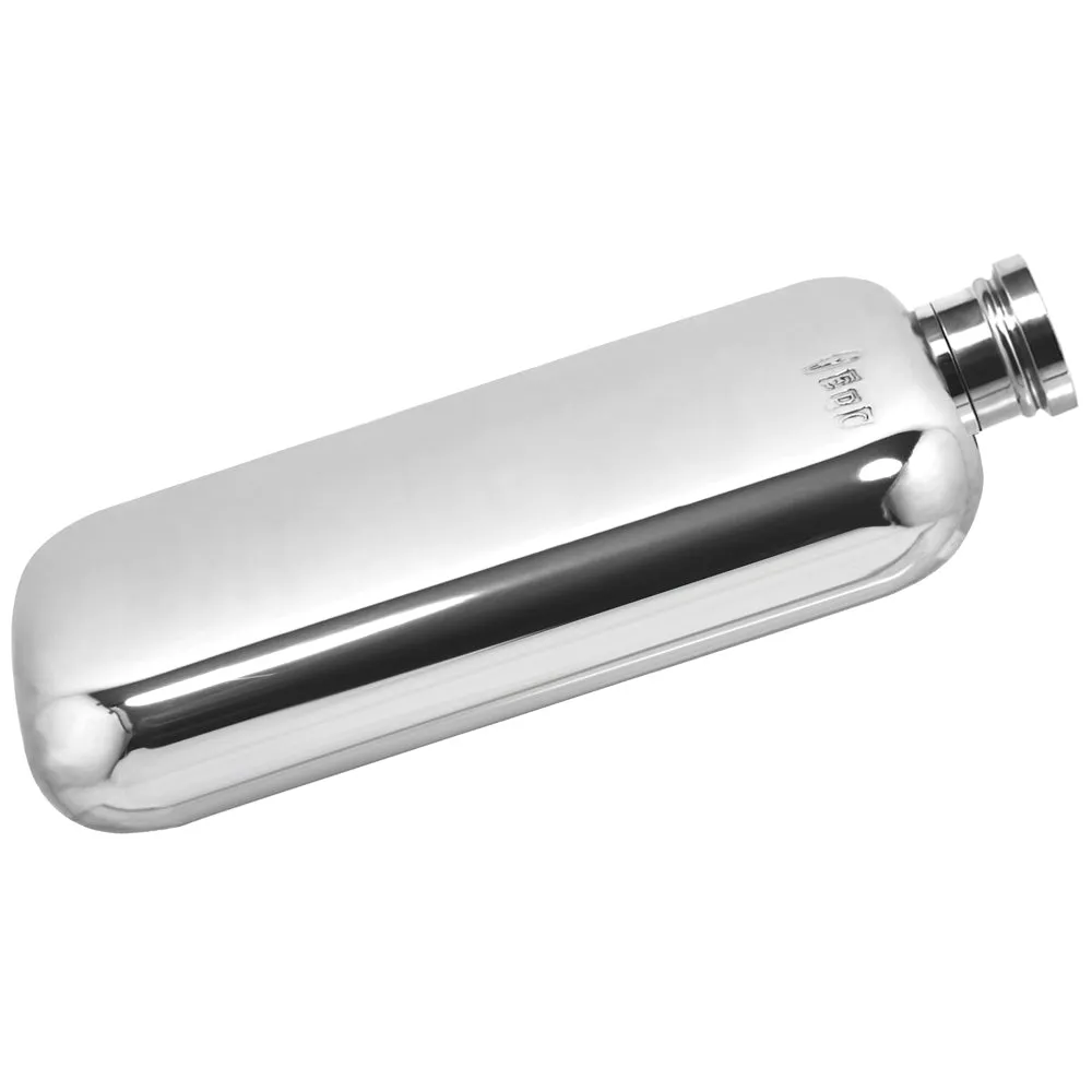 6oz Plain Traditional Pewter Hip Flask