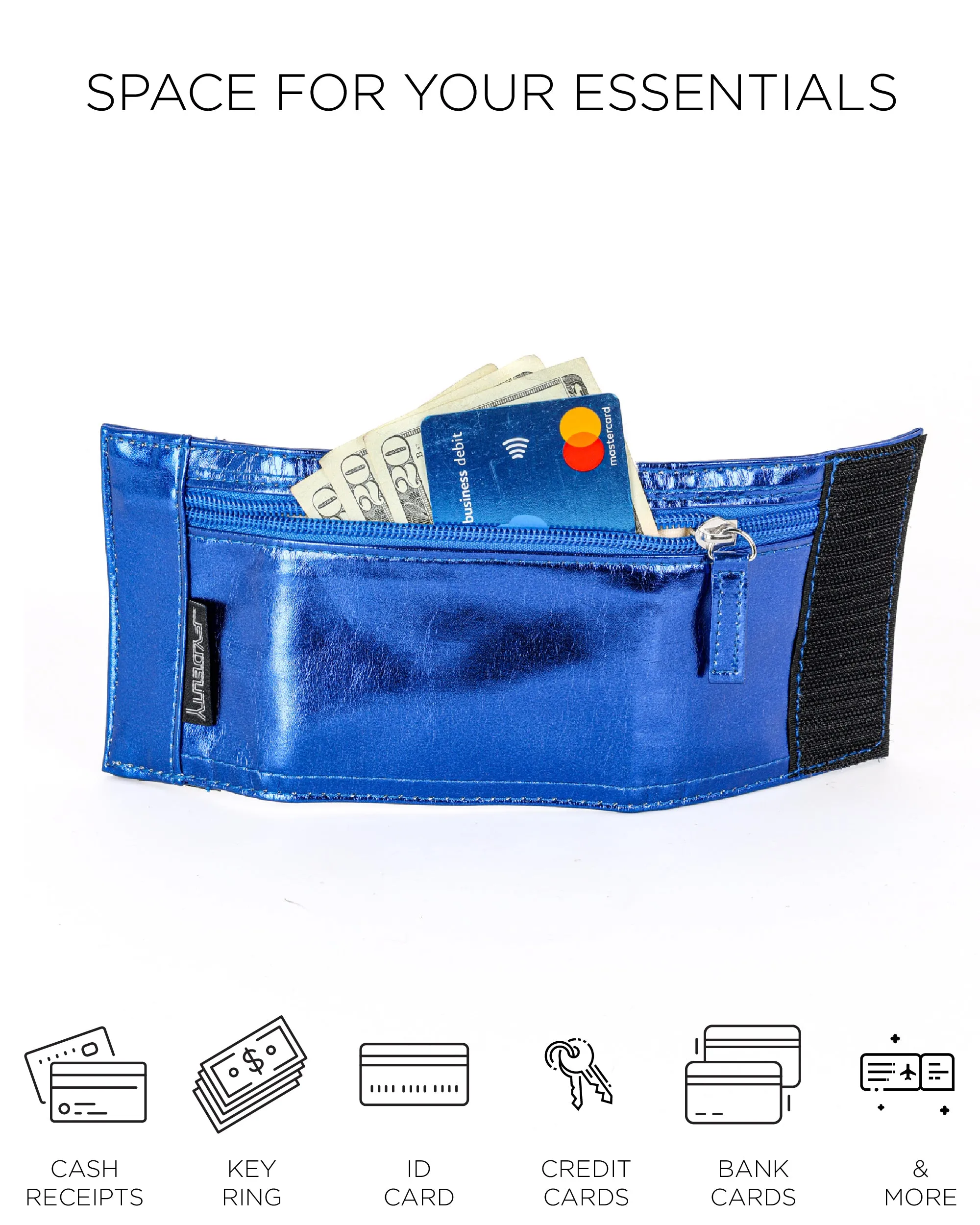80's Wrist Wallet | Metallic Blue