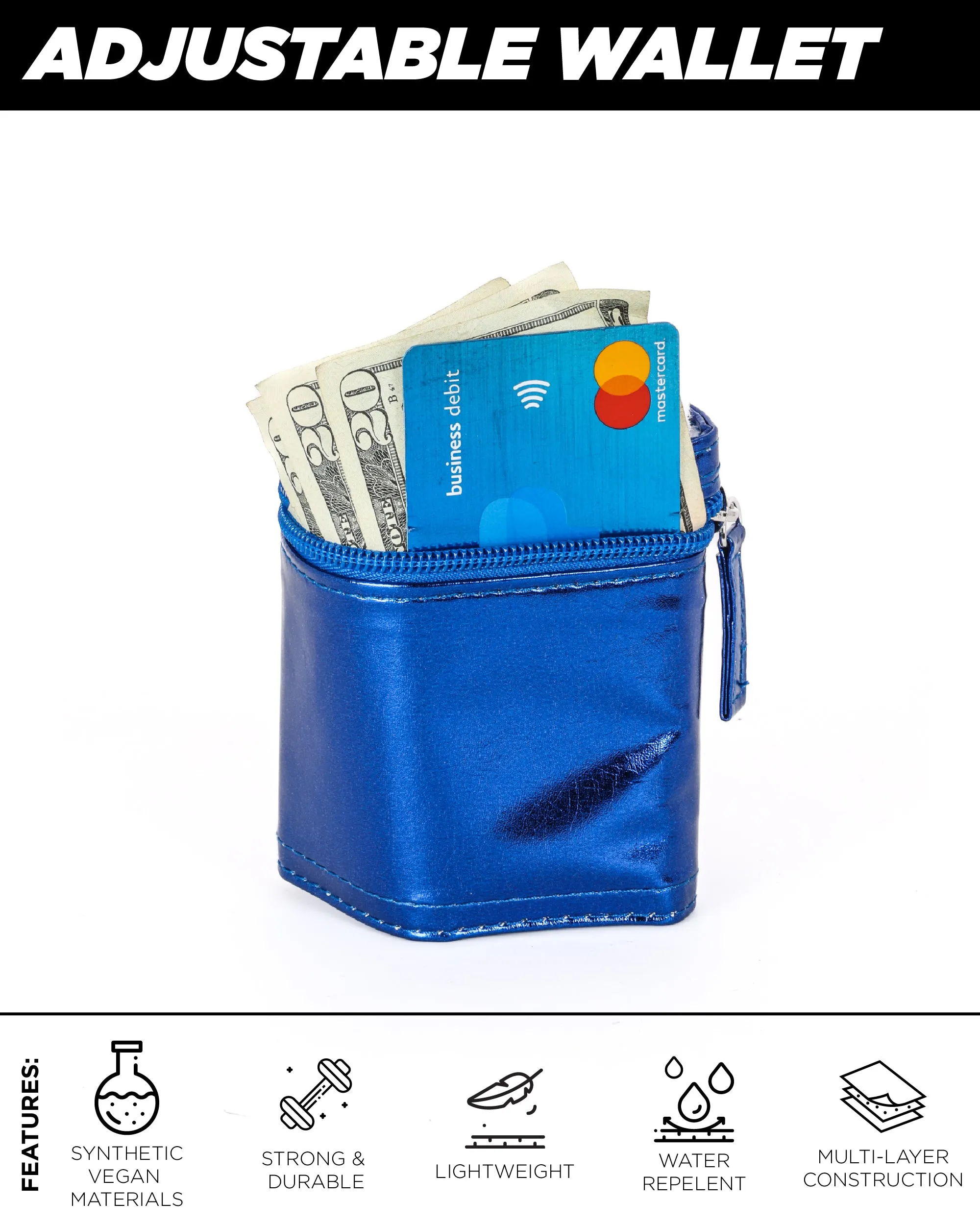 80's Wrist Wallet | Metallic Blue