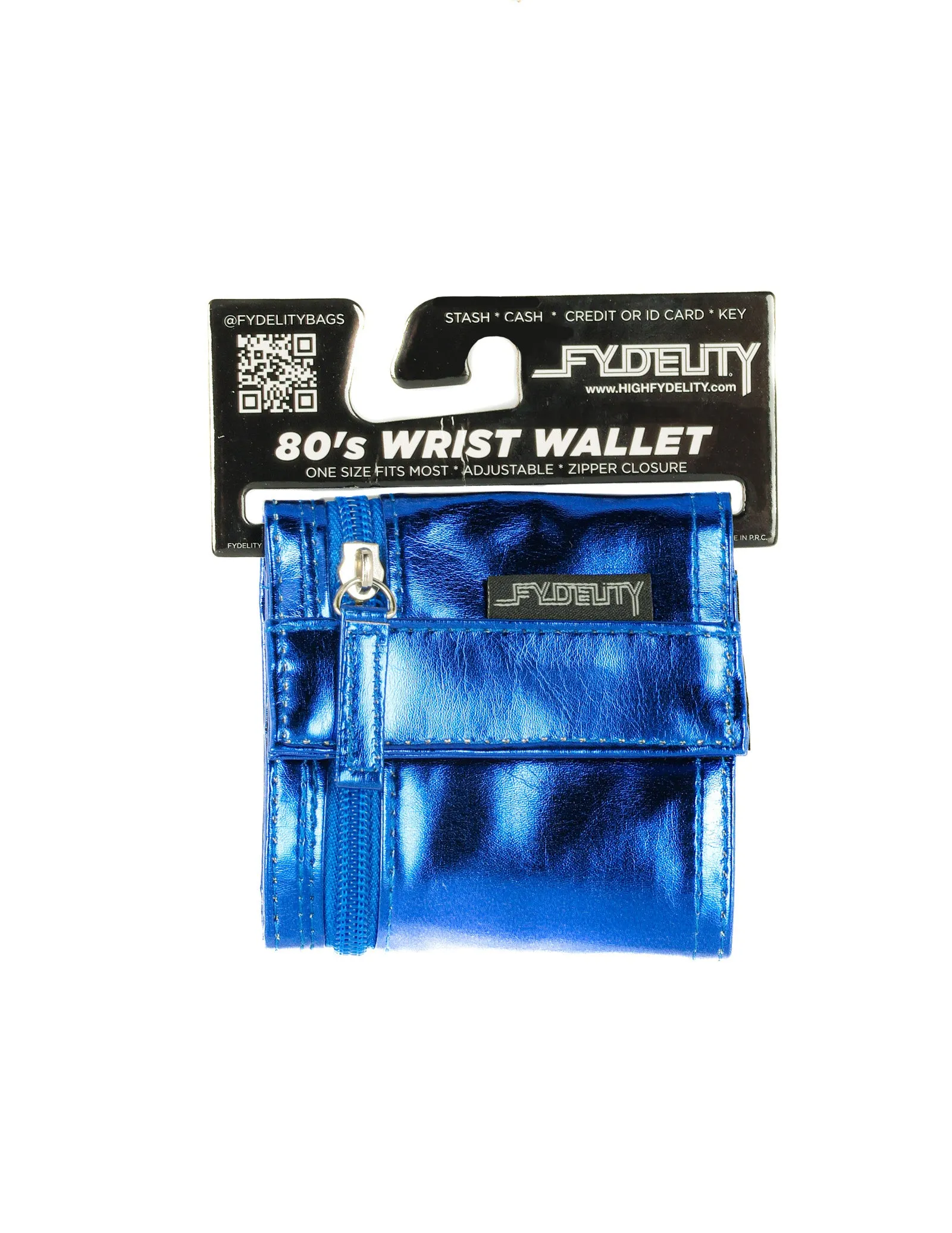 80's Wrist Wallet | Metallic Blue