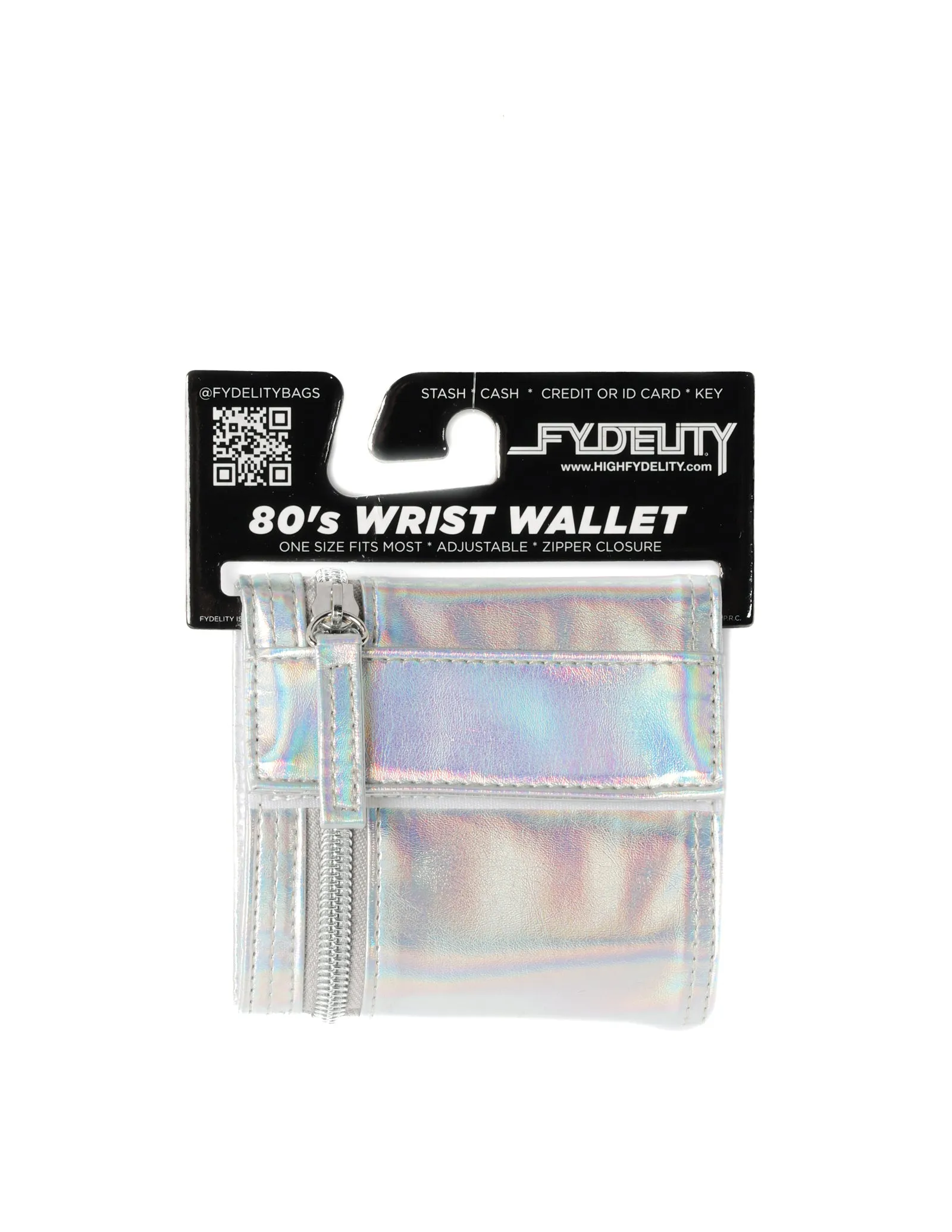 80's Wrist Wallet | Metallic Laser Silver