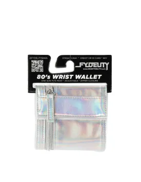 80's Wrist Wallet | Metallic Laser Silver