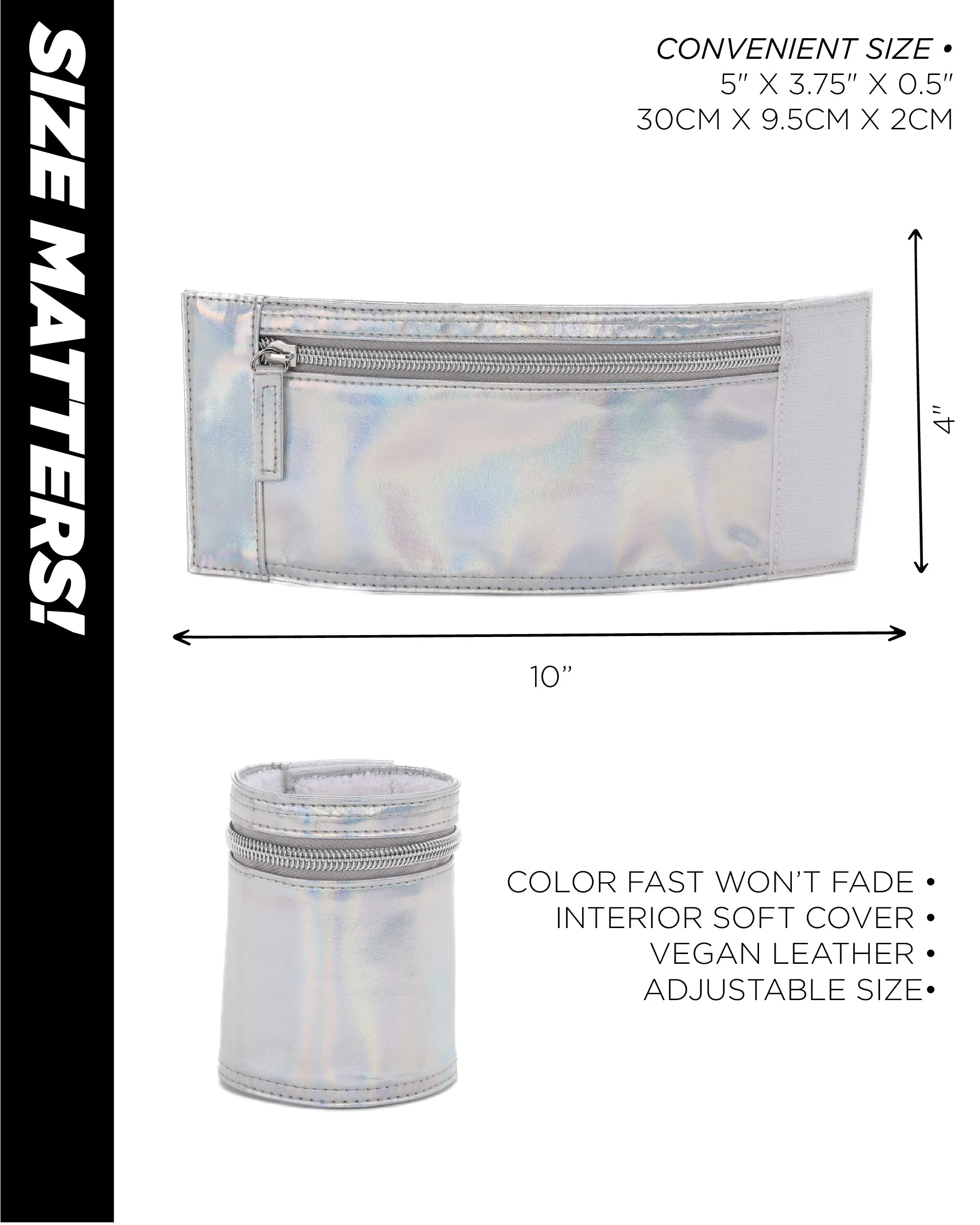 80's Wrist Wallet | Metallic Laser Silver