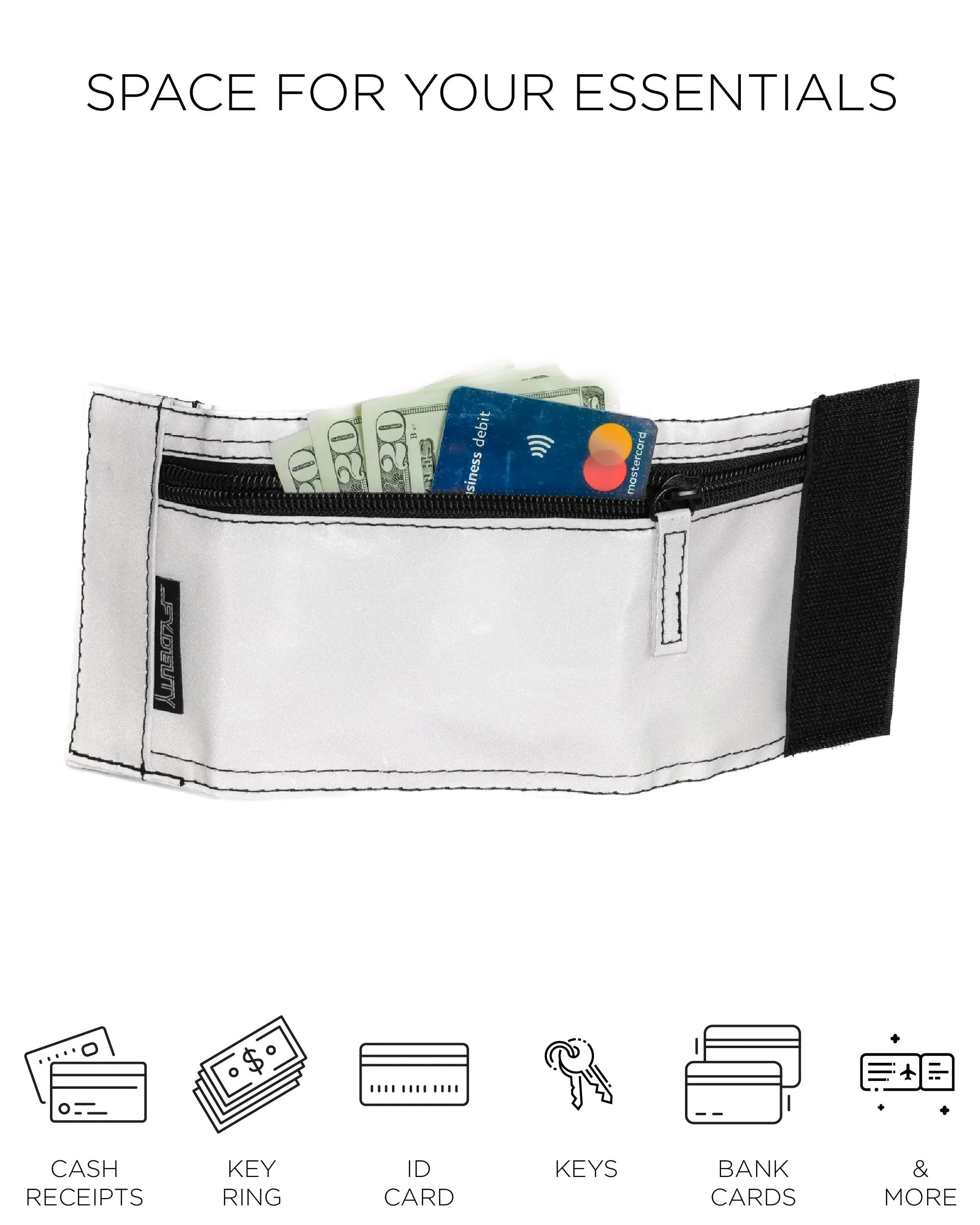 80's Wrist Wallet | Reflective Silver