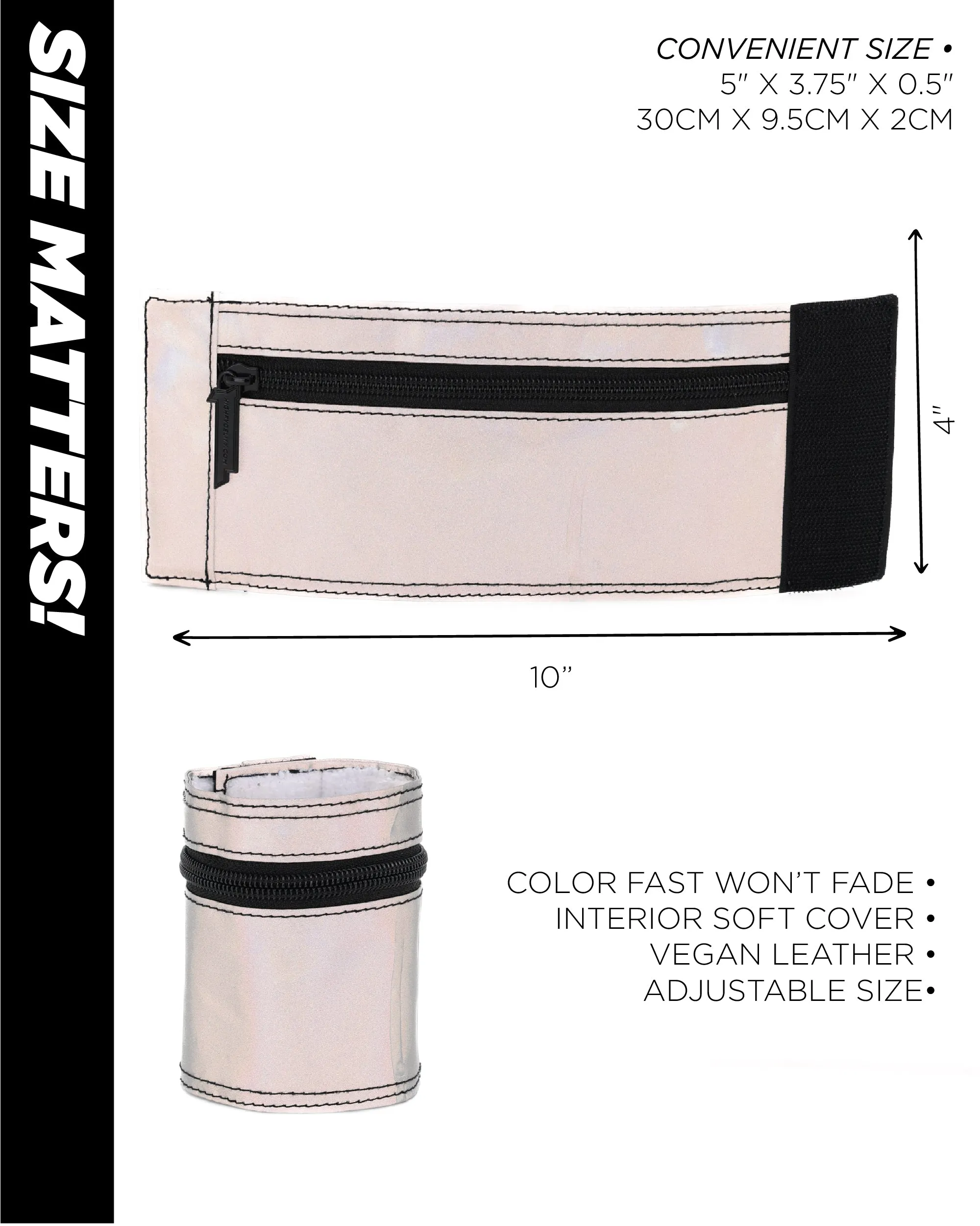 80's Wrist Wallet | Reflective Silver
