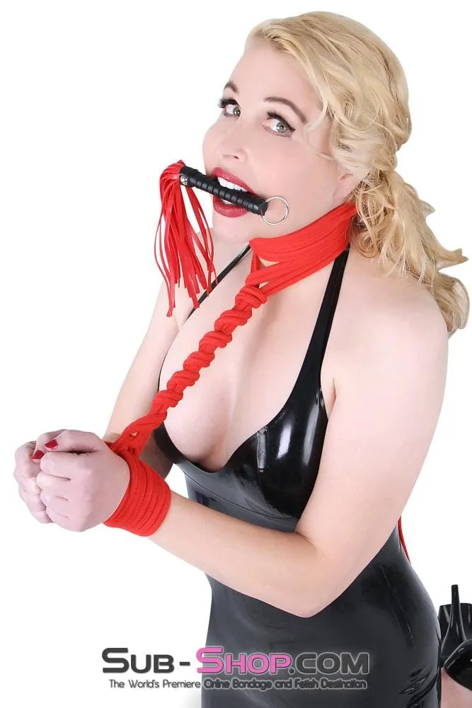 9031DL      L’il Red Whipper 12” Leatherette Bondage Whip