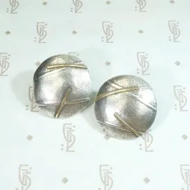 Abstract Geometry Silver Studs with Gold Accents