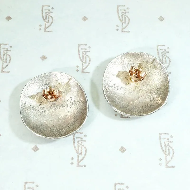 Abstract Geometry Silver Studs with Gold Accents