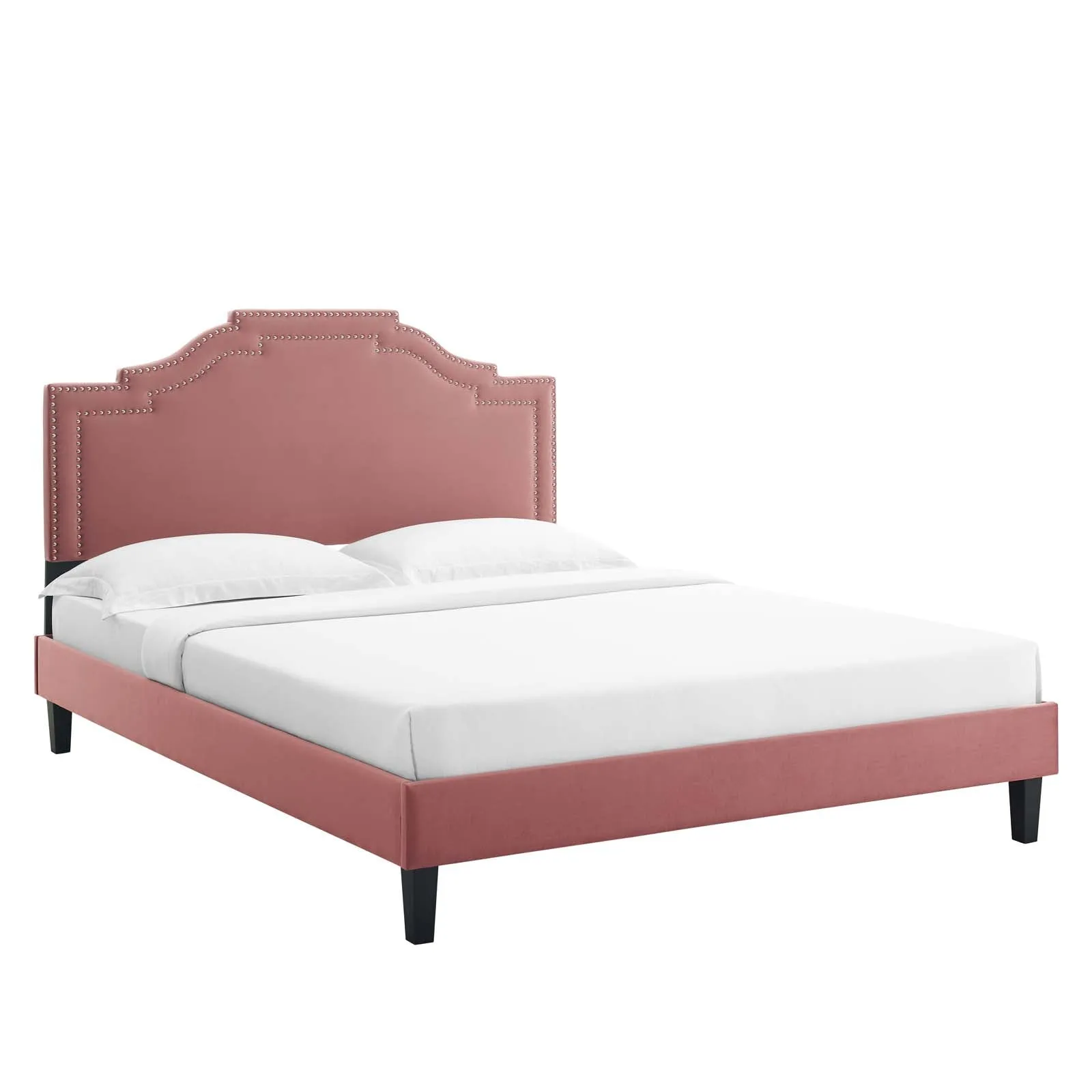 Adelaide Performance Velvet King Platform Bed By Modway - MOD-6864 - Dusty Rose