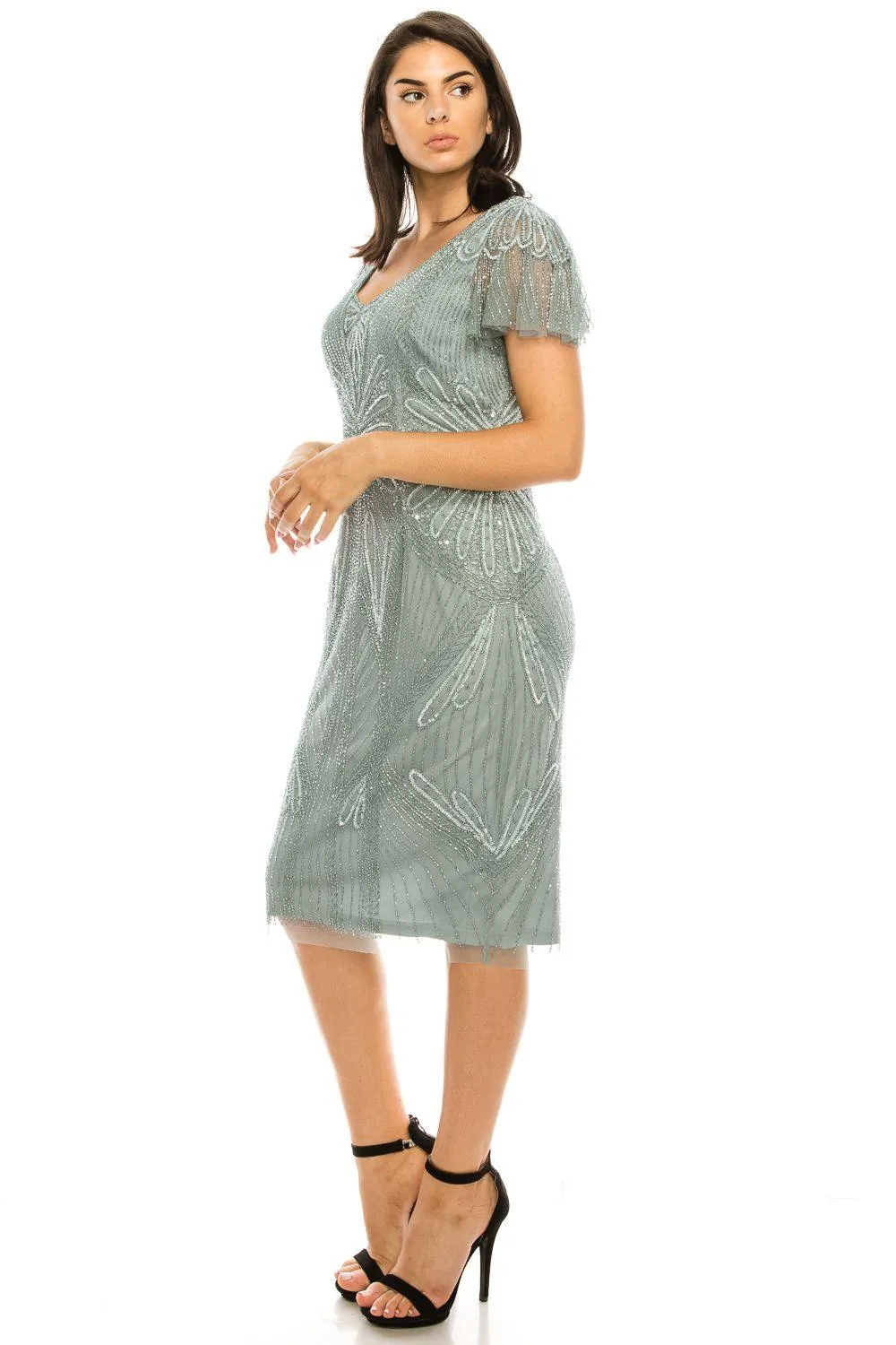 Adrianna Papell AP1E205798W Short Plus Size Dress