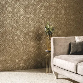 Aged Quatrefoil Gold Wallpaper from the Emporium Collection