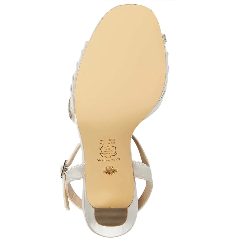 Agnes Heel in Ivory Satin