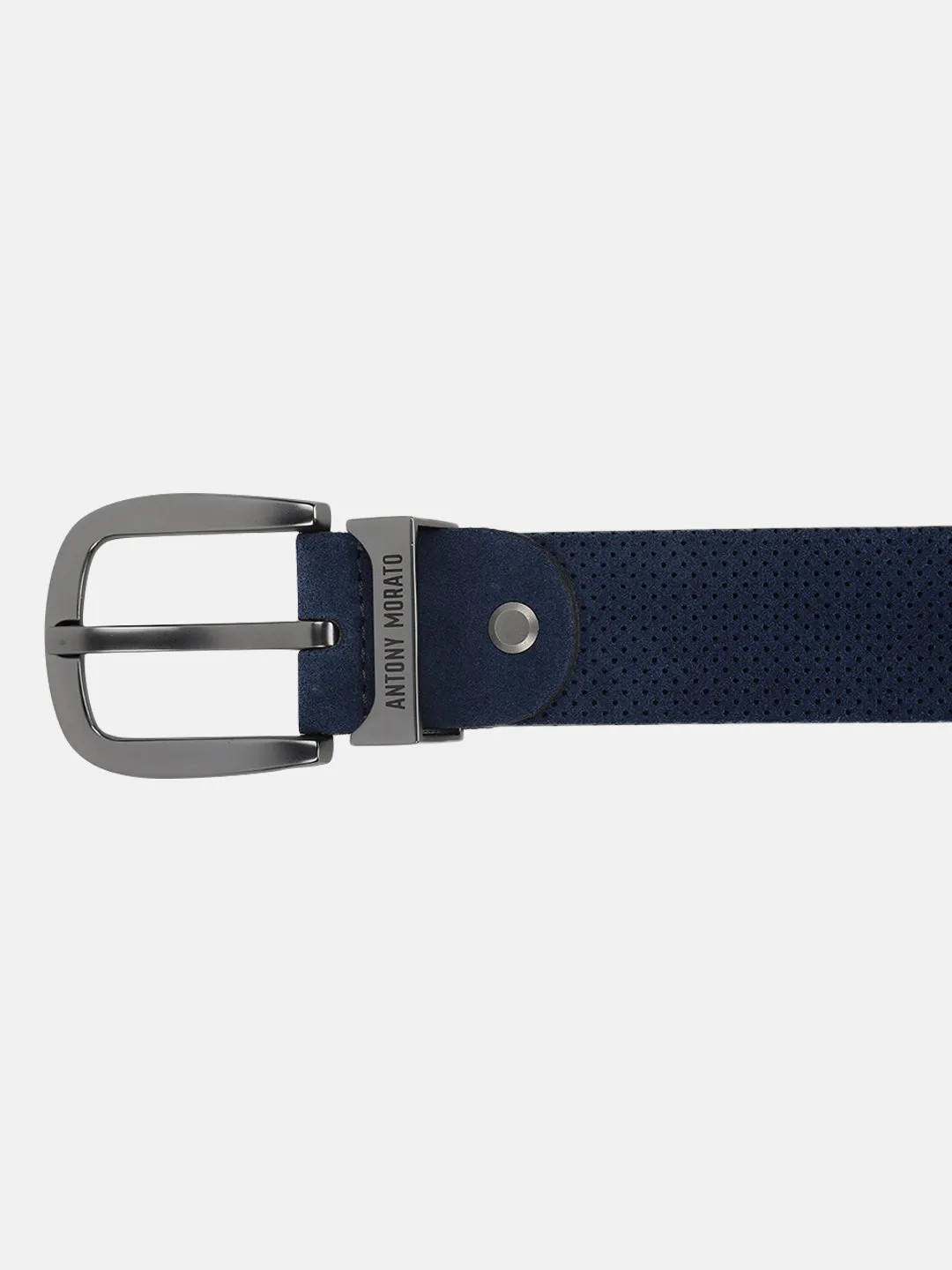 Antony Morato Men Blue Solid Tang Closure Belt