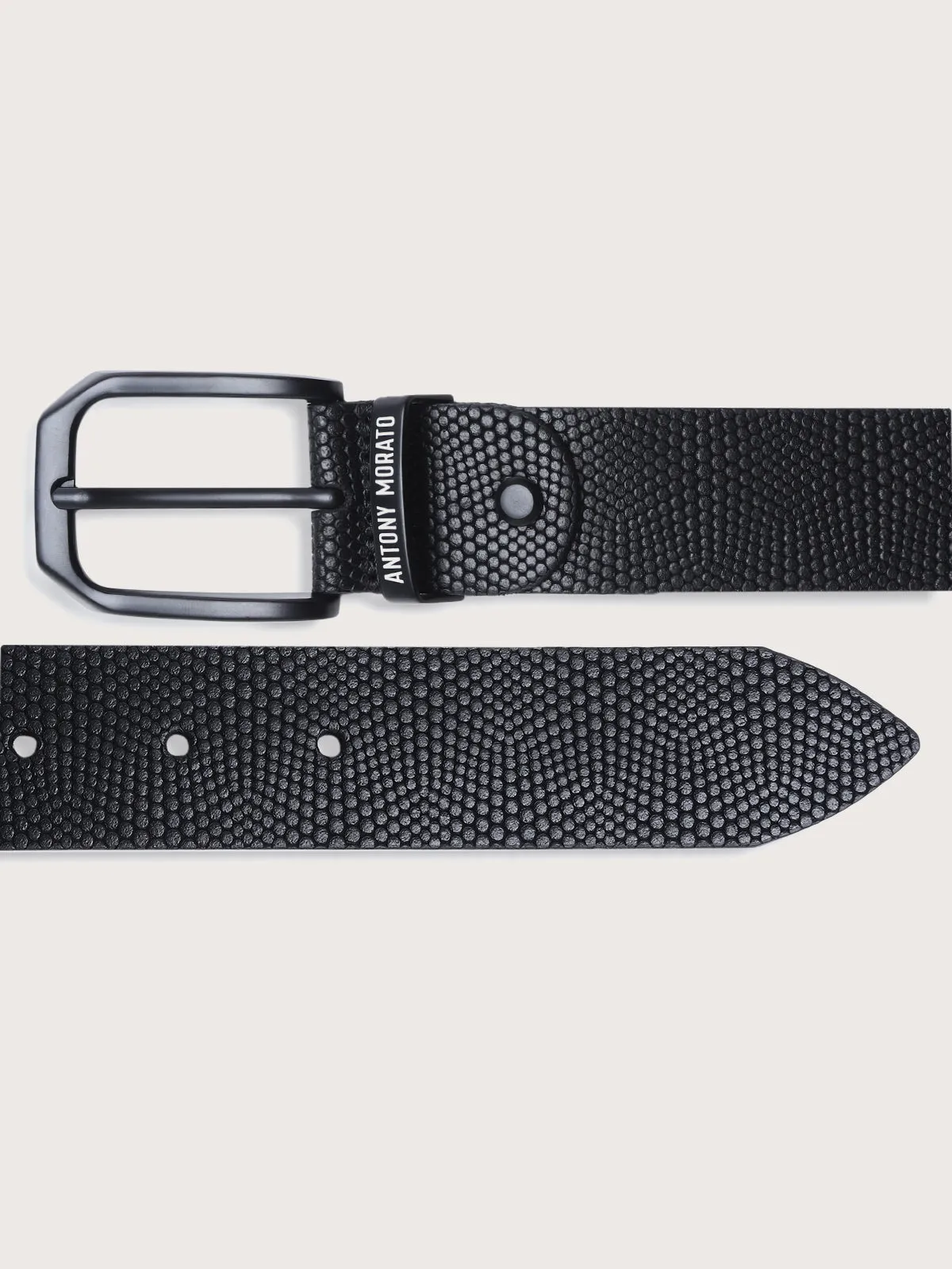 Antony Morato Men Textured Tang Leather Belt
