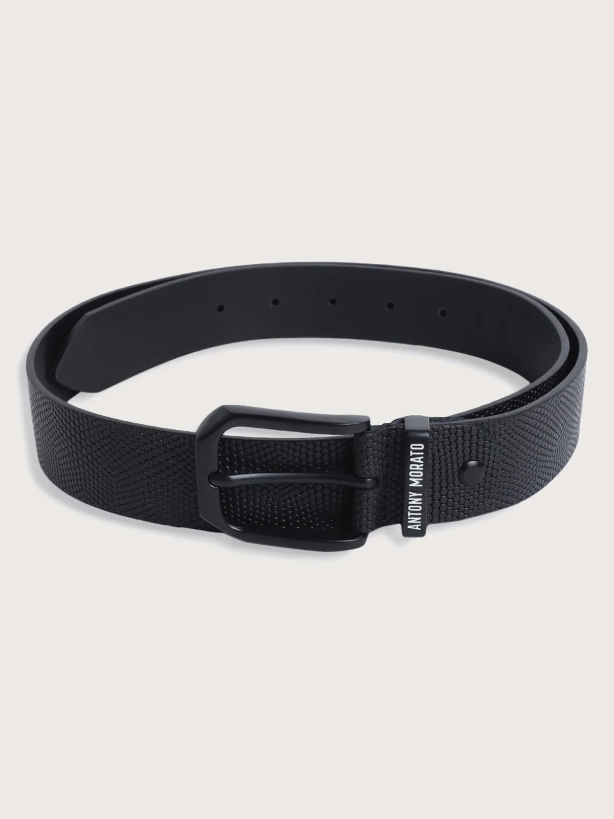 Antony Morato Men Textured Tang Leather Belt
