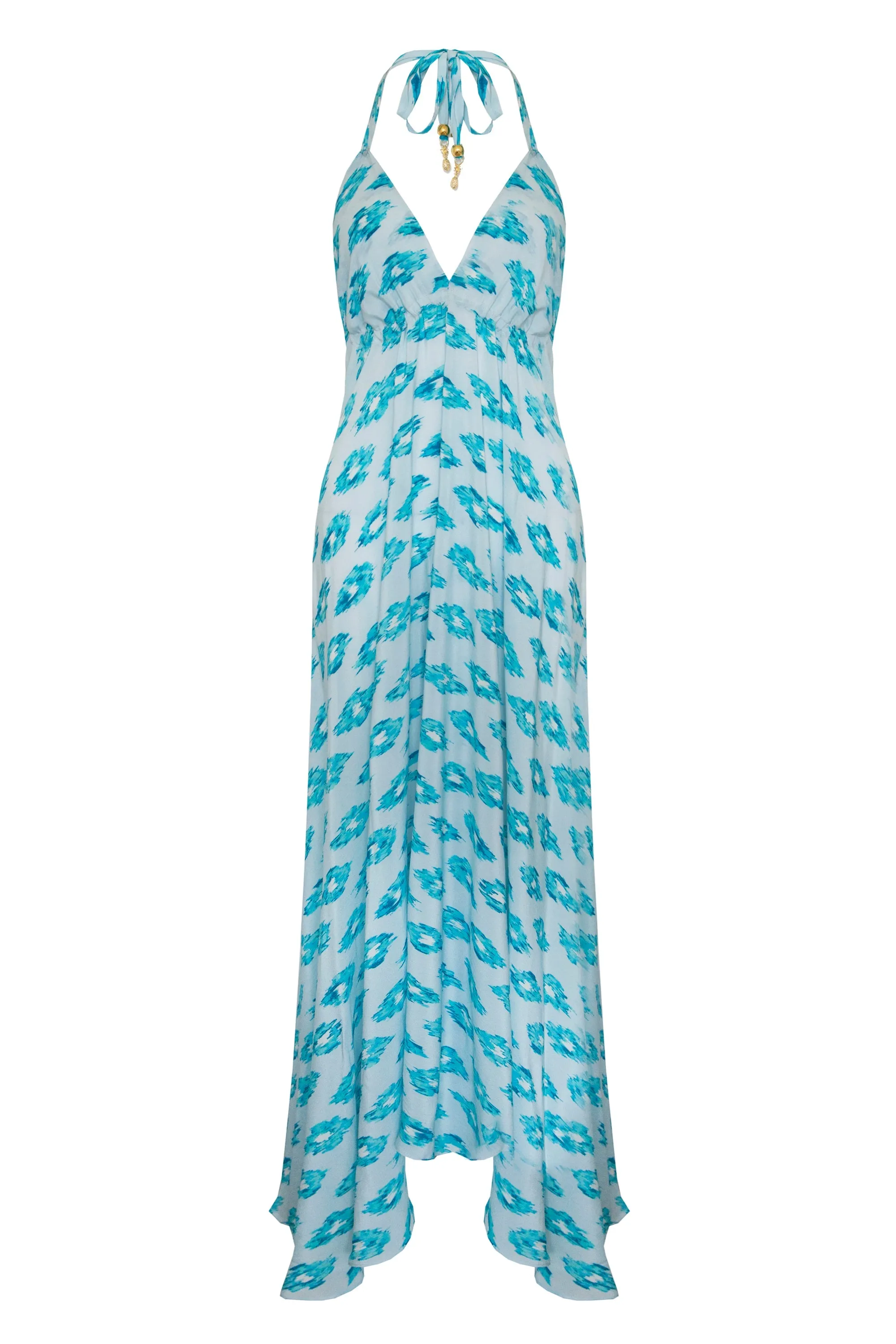 AQUAMARINE DREAM SILK IBIZA DRESS