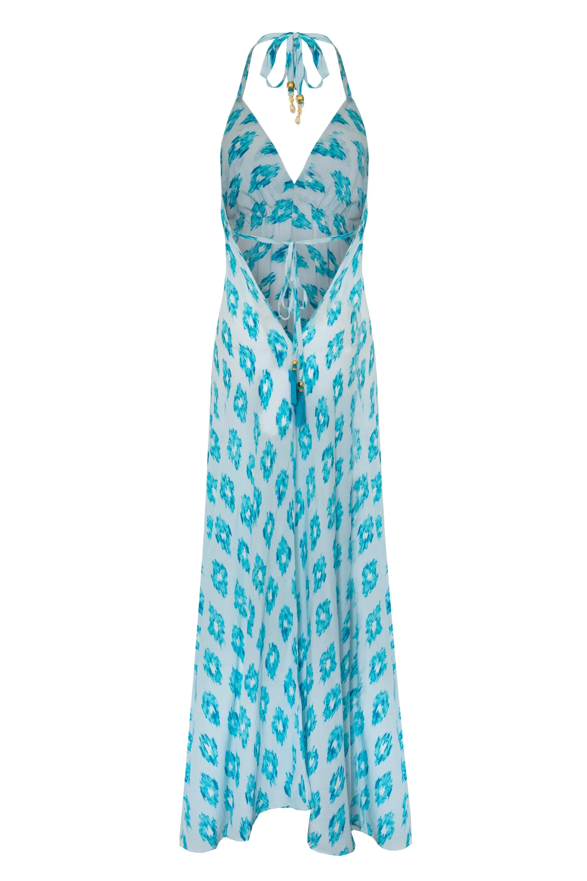 AQUAMARINE DREAM SILK IBIZA DRESS