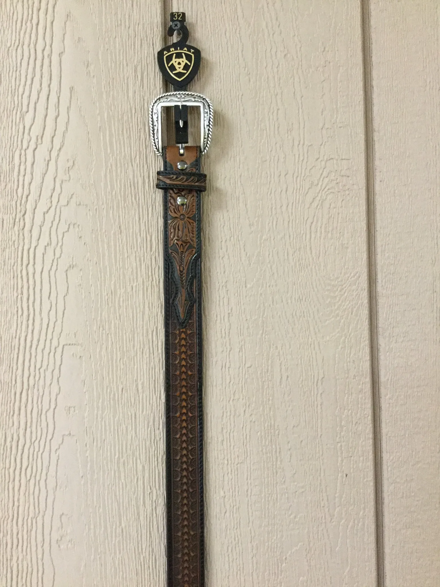 Ariat Hand tooled Brown Belt A1020867