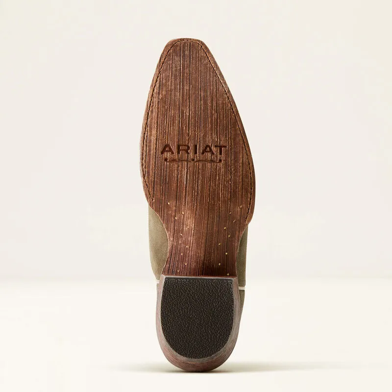 Ariat Ladies Jukebox Western Boot - Soft Olive Suede - 10053792