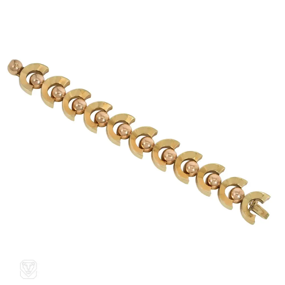 Austrian Retro two-color gold bracelet