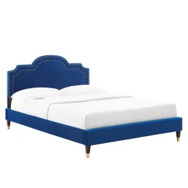 Aviana Performance Velvet Twin Bed By Modway - MOD-6794 - Navy