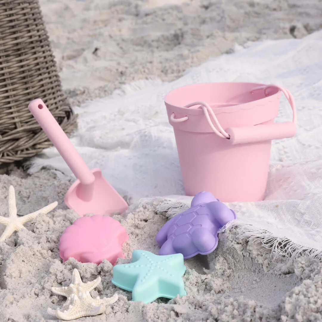 Beach Bucket with Personalized Shovel | Flamingo Pink