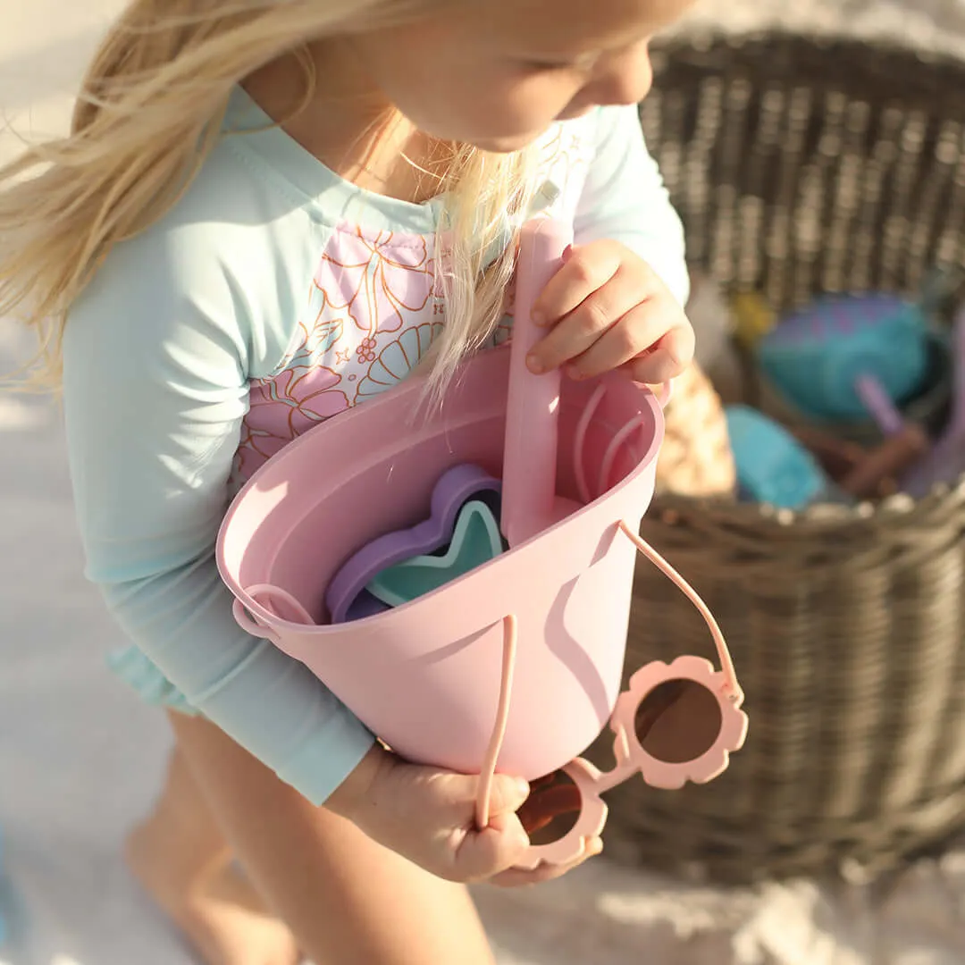 Beach Bucket with Personalized Shovel | Flamingo Pink