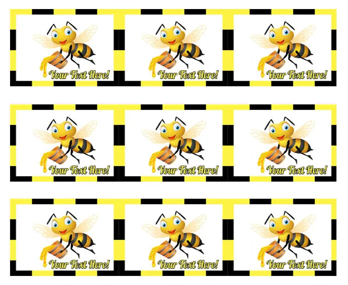 Bee Holding Honey Bucket - Edible Cake Topper, Cupcake Toppers, Strips