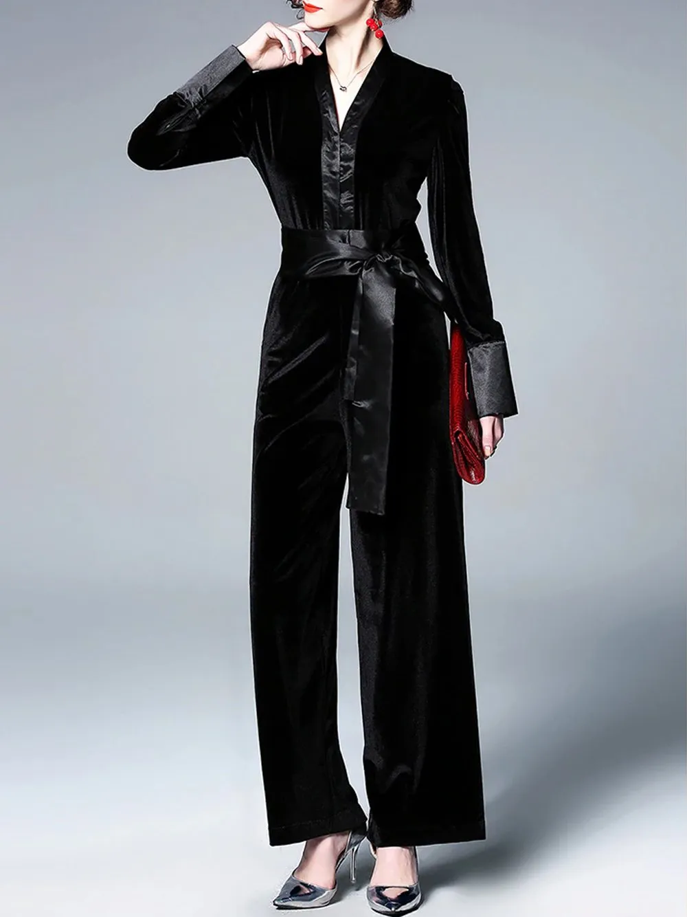 Black Velvet Jumpsuit