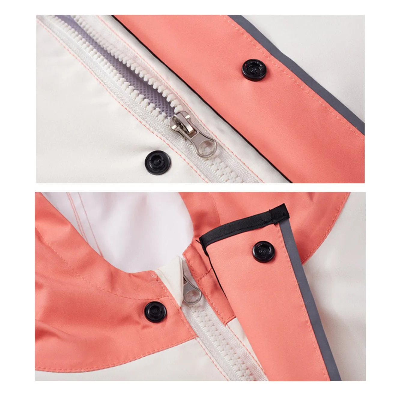 Bold Geometric Print Cream & Pink Raincoat for Kids