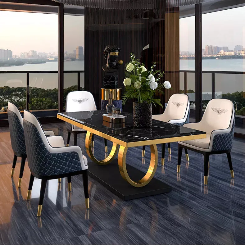 Bosco Luxury Dining Table in Leatherette Chairs