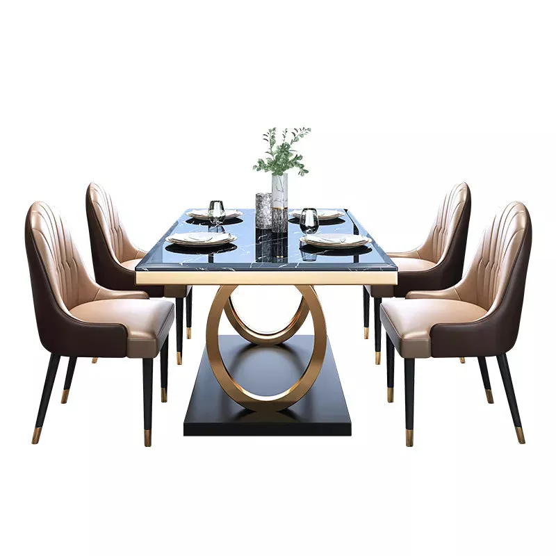 Bosco Luxury Dining Table in Leatherette Chairs